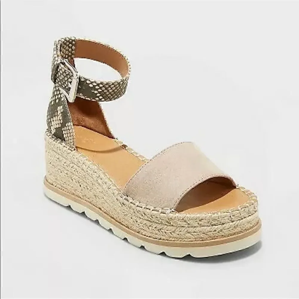 Women's Jean Espadrille Wedges - Universal Thread Gray
